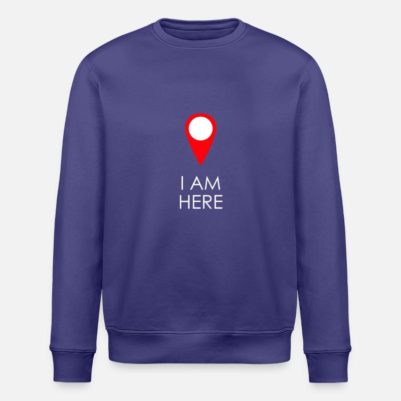 Ich bin hier - GPS - Geschenk - Stanley/Stella Unisex Bio-Sweatshirt ROLLER - Dämmerung