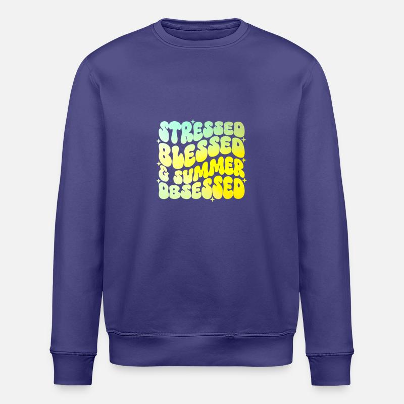 Stressed And summer Obsessed - Stanley/Stella Unisex Bio-Sweatshirt ROLLER - Dämmerung
