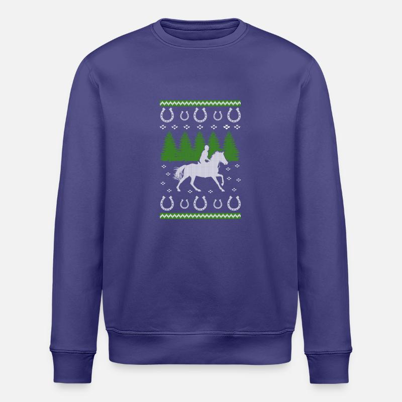 Pferde Ugly Christmas Jumper Gift - Stanley/Stella Unisex Bio-Sweatshirt ROLLER - Dämmerung