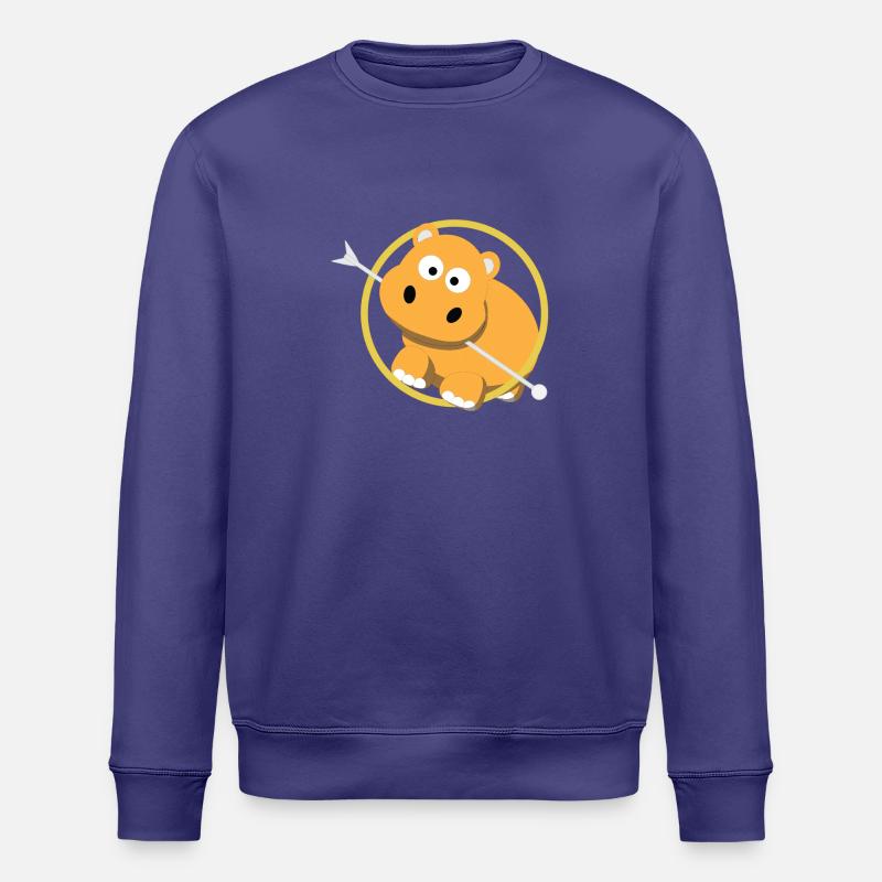 Nilpferd / Liebe / Kindershirt / Geschenk - Stanley/Stella Unisex Bio-Sweatshirt ROLLER - Dämmerung