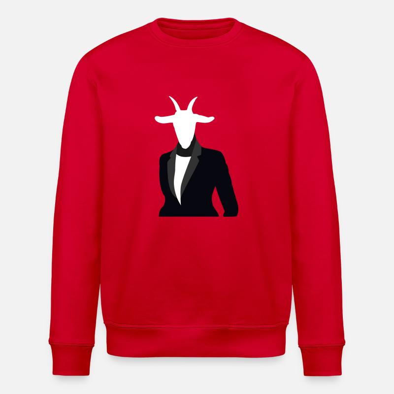 Goat boss with suit - Stanley/Stella ROLLER Unisex Organic Sweatshirt - red