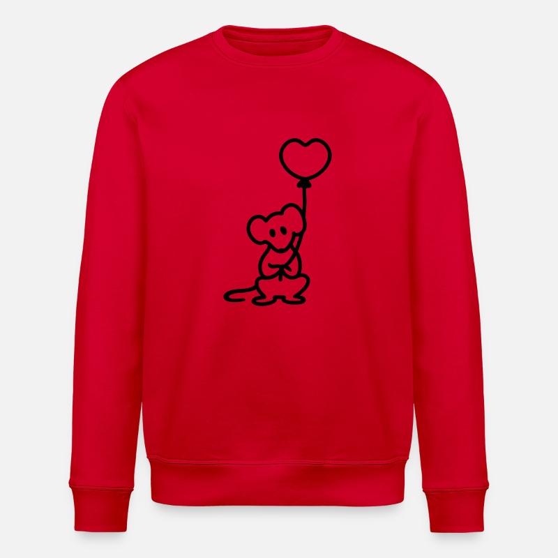 Souris + ballon - Line - Sweat bio ROLLER Stanley/Stella Unisexe - rouge