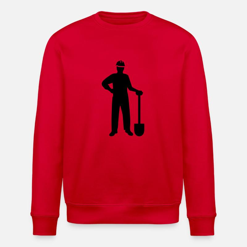 Construction worker - Stanley/Stella ROLLER Unisex Organic Sweatshirt - red