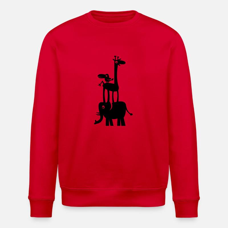 Funny_Zoo - Stanley/Stella Unisex Bio-Sweatshirt ROLLER - Rot