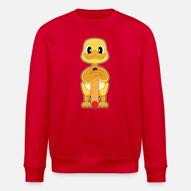 Canard Cricket Batte de cricket - Sweat bio ROLLER Stanley/Stella Unisexe - rouge