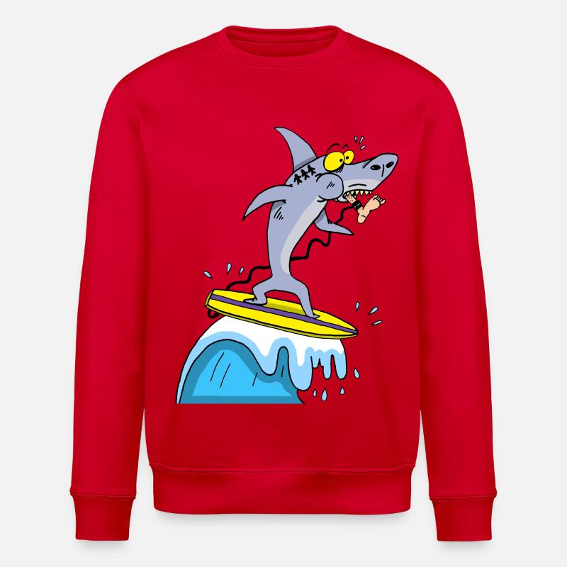 Requin surfeur - Sweat bio ROLLER Stanley/Stella Unisexe - rouge