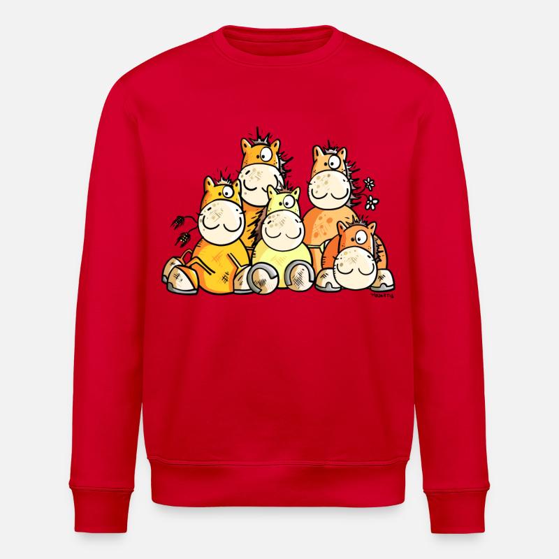 Pferde Freundschaft - Stanley/Stella Unisex Bio-Sweatshirt ROLLER - Rot