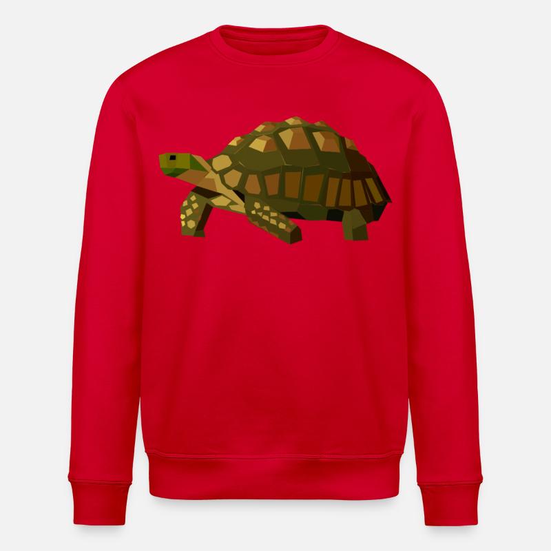 Geometrische Schildkröte - Tier Low Poly - Stanley/Stella Unisex Bio-Sweatshirt ROLLER - Rot