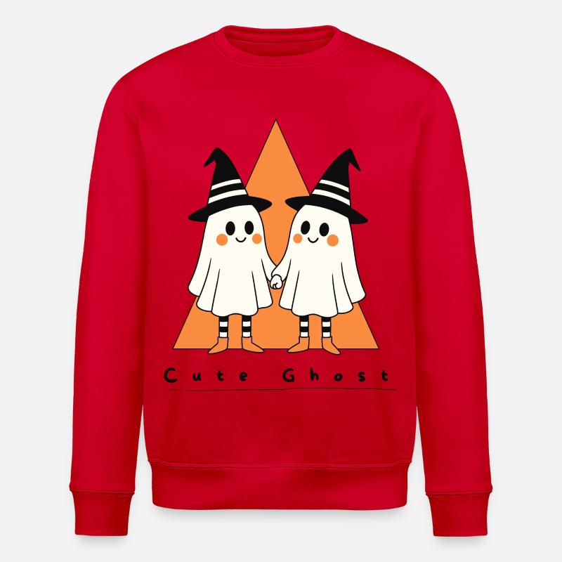 Süße Geister mit Hexenhut Duo - Stanley/Stella Unisex Bio-Sweatshirt ROLLER - Rot