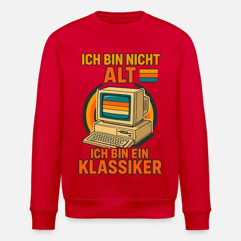 Ordinateur rétro classique - Sweat bio ROLLER Stanley/Stella Unisexe - rouge