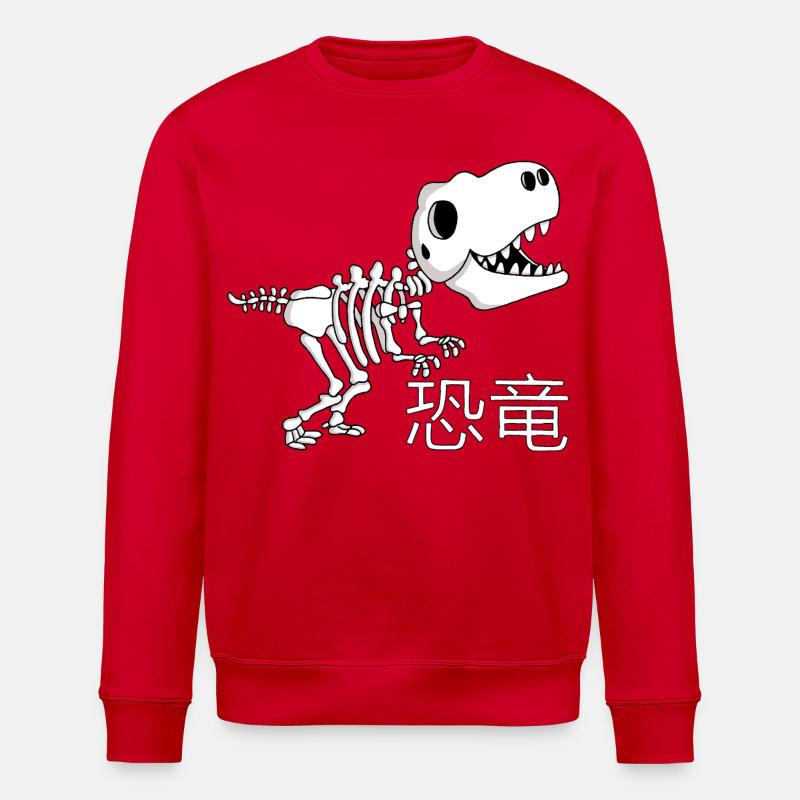 Manga dinosaur skeleton - Stanley/Stella ROLLER Unisex Organic Sweatshirt - red