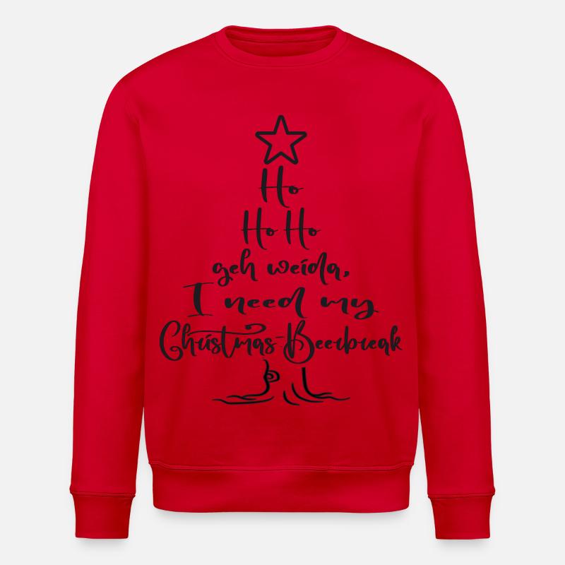 Witziger Weihnachts-Spruch – Christmas Beerbreak - Stanley/Stella Unisex Bio-Sweatshirt ROLLER - Rot