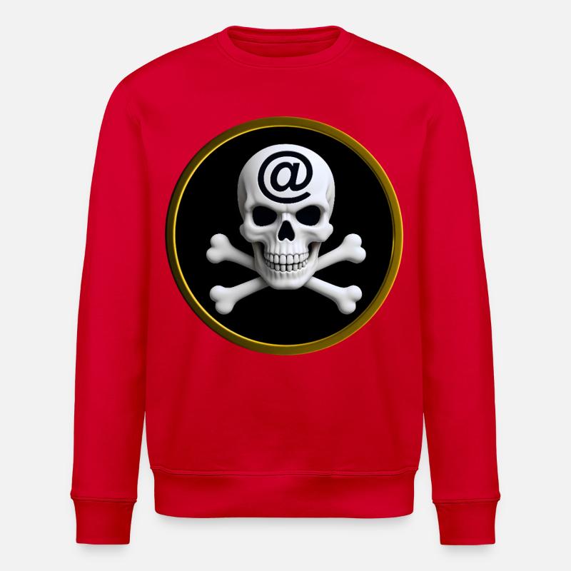 CYBER PIRATE #1 – Geek & Science-Fiction - Stanley/Stella Unisex Bio-Sweatshirt ROLLER - Rot