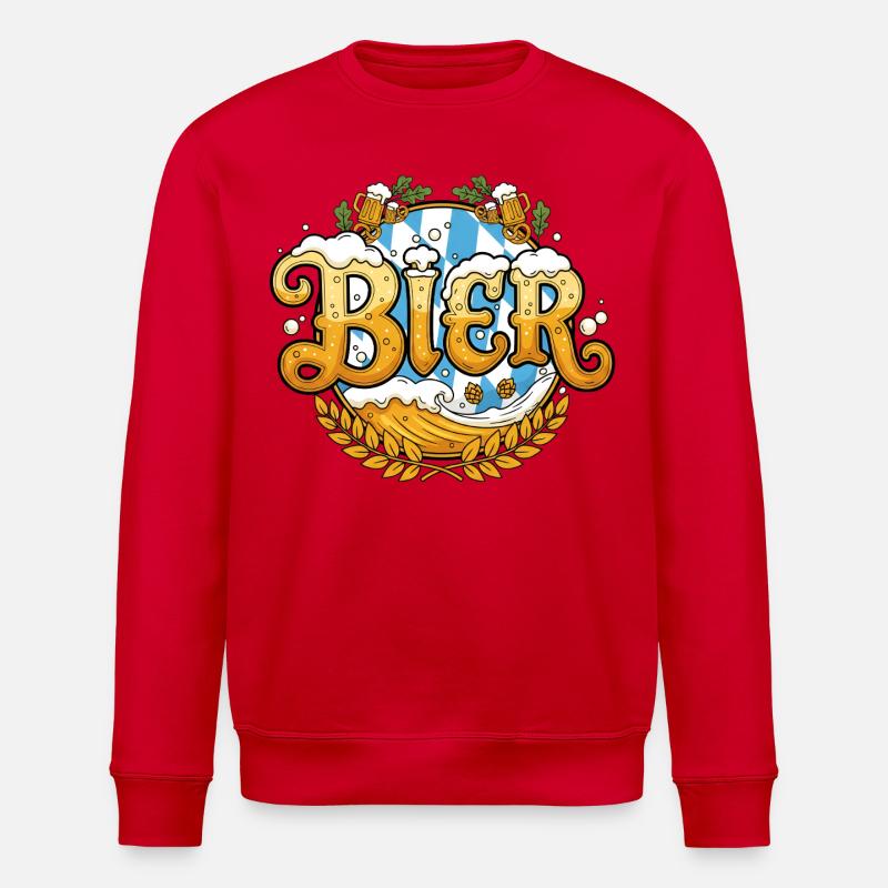 Bier Saufen Trinken - Stanley/Stella Unisex Bio-Sweatshirt ROLLER - Rot