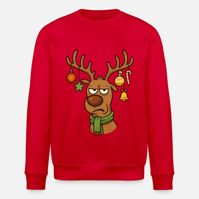 Weihnachten Rentier - Stanley/Stella Unisex Bio-Sweatshirt ROLLER - Rot