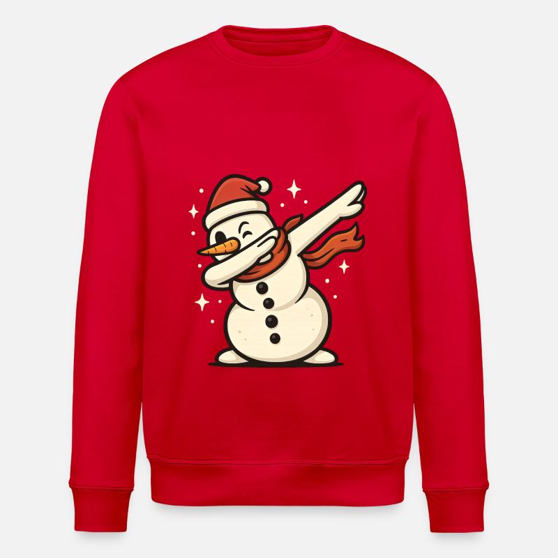 Dabbender Schneemann Dab Snowman - Stanley/Stella Unisex Bio-Sweatshirt ROLLER - Rot