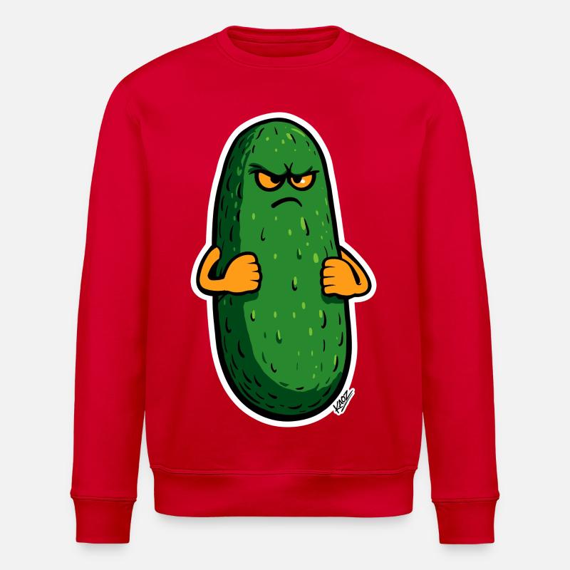 Grumpy Pickle Maskottchen - Stanley/Stella Unisex Bio-Sweatshirt ROLLER - Rot