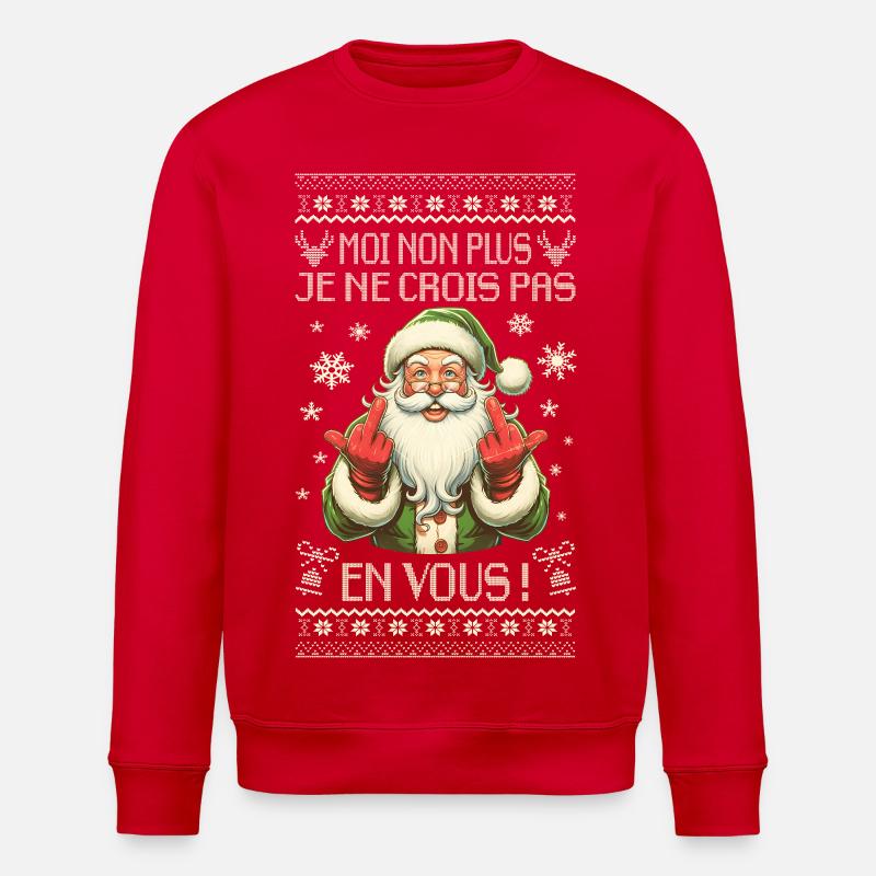 Weihnachtsmann Sarkastischer Humor - Weihnachtsgeschenk - Stanley/Stella Unisex Bio-Sweatshirt ROLLER - Rot