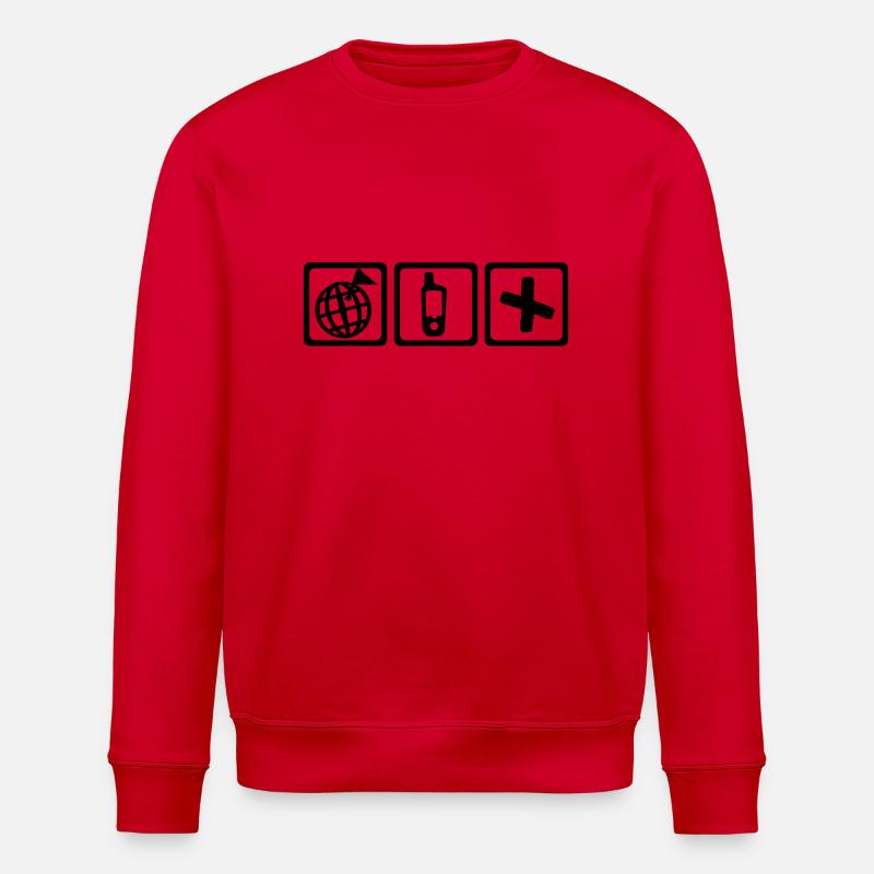 Geocaching - Stanley/Stella Unisex Bio-Sweatshirt ROLLER - Rot