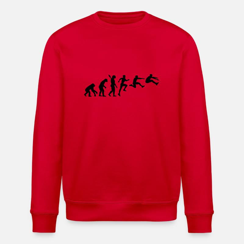 Evolution Long jump - Stanley/Stella ROLLER Unisex Organic Sweatshirt - red