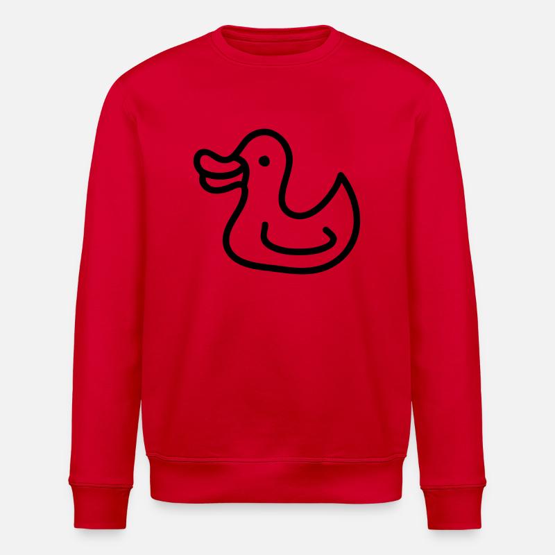 Entchen - Ente - Line - Stanley/Stella Unisex Bio-Sweatshirt ROLLER - Rot