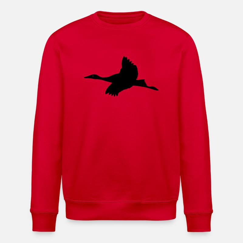Silhouette Kranich - Stanley/Stella Unisex Bio-Sweatshirt ROLLER - Rot