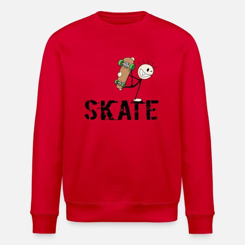 skate! - Stanley/Stella Unisex Bio-Sweatshirt ROLLER - Rot
