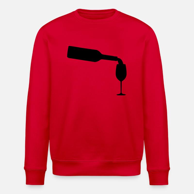 Wine bottle glass - Stanley/Stella ROLLER Unisex Organic Sweatshirt - red