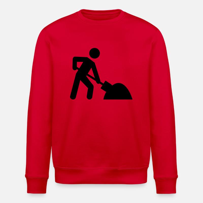 Construction worker - Stanley/Stella ROLLER Unisex Organic Sweatshirt - red