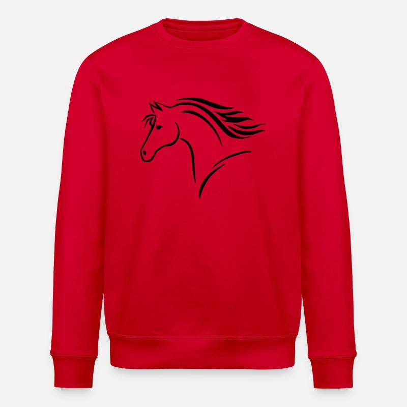 Pferd - Stanley/Stella Unisex Bio-Sweatshirt ROLLER - Rot