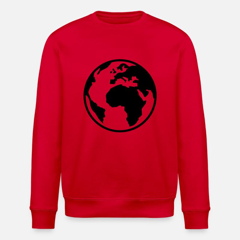 Terre - Monde - Globe - 1C - Sweat bio ROLLER Stanley/Stella Unisexe - rouge