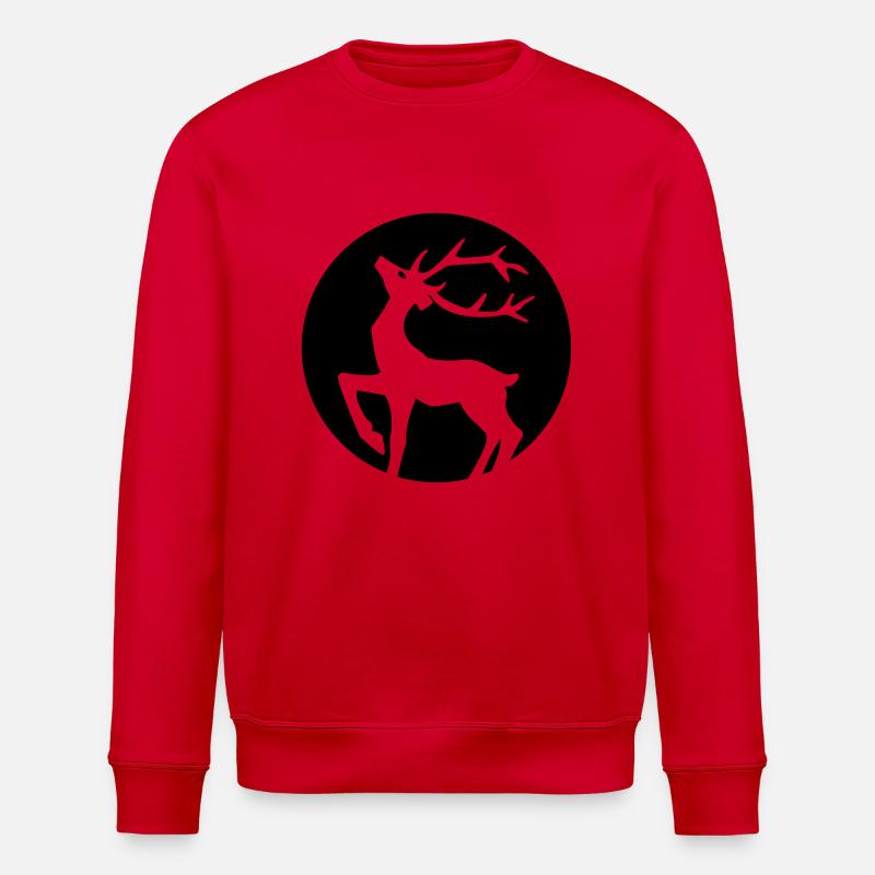 Deer - Stanley/Stella ROLLER Unisex Organic Sweatshirt - red