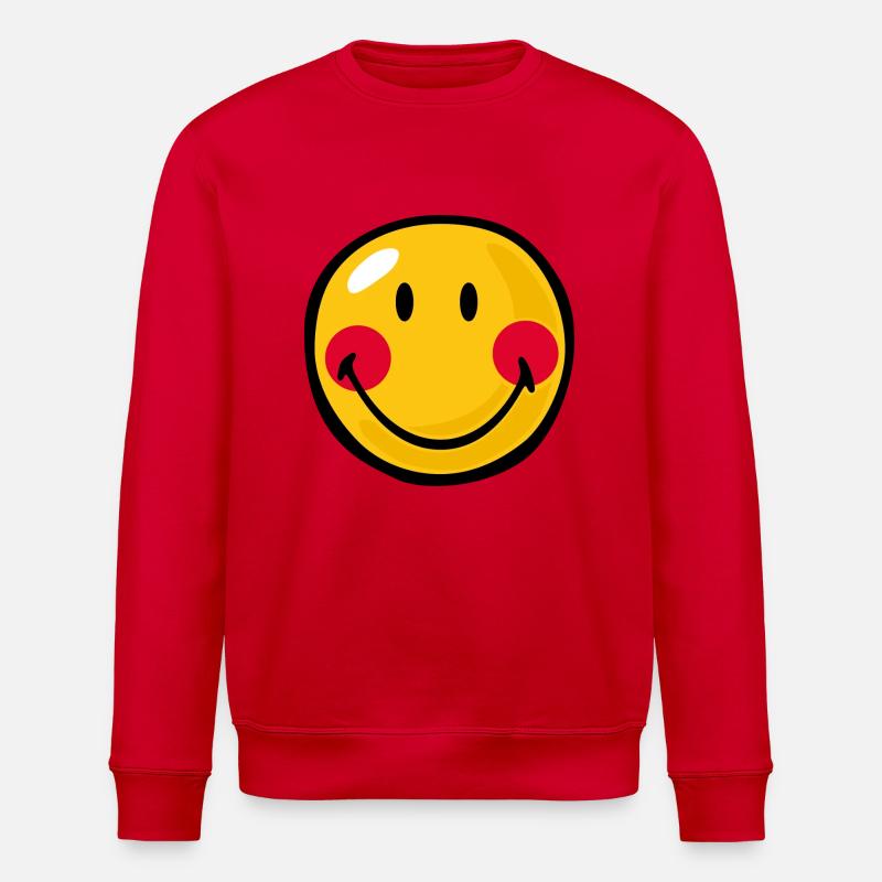 Smiley Blushed - Stanley/Stella Unisex Bio-Sweatshirt ROLLER - Rot