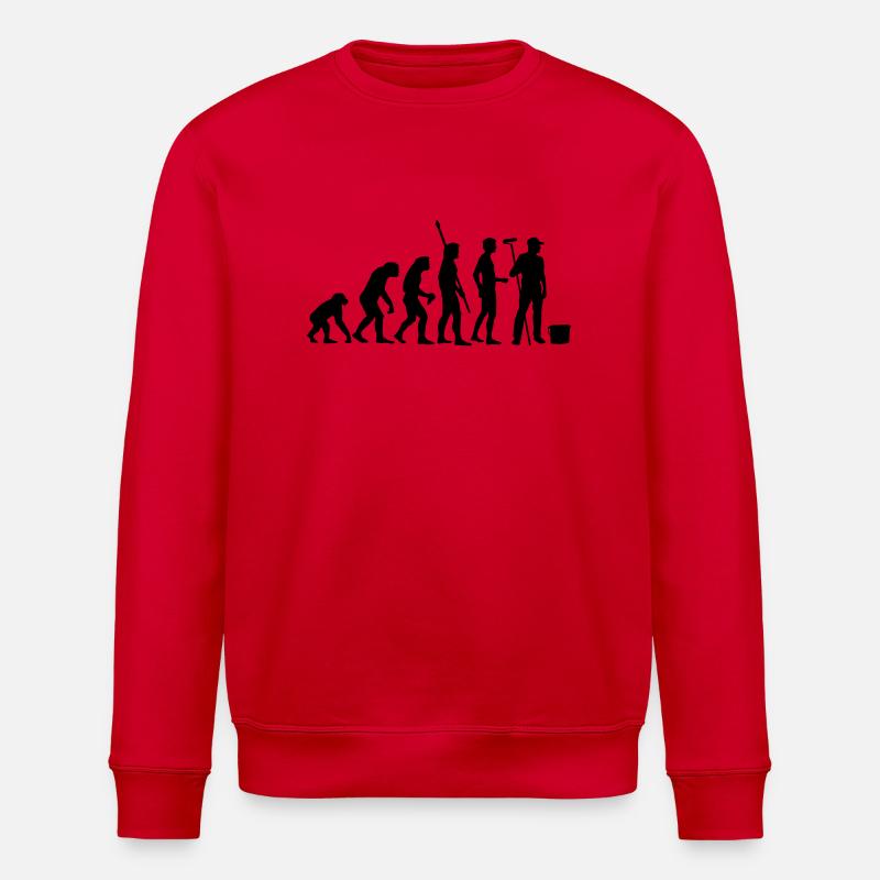 evolution_maler_b - Stanley/Stella Unisex Bio-Sweatshirt ROLLER - Rot