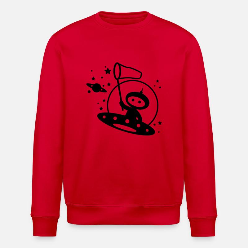 Kosmonaut Sternenfänger - Stanley/Stella Unisex Bio-Sweatshirt ROLLER - Rot