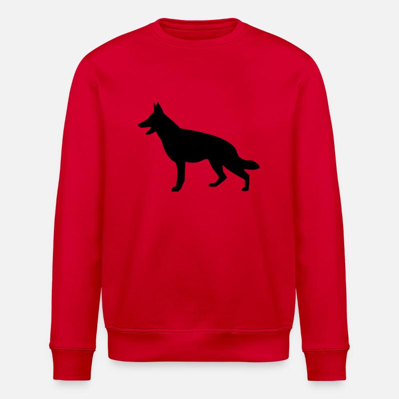 German shepherd - Stanley/Stella ROLLER Unisex Organic Sweatshirt - red