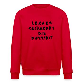 Lernen gefährdet die Dummheit - Stanley/Stella Unisex Bio-Sweatshirt ROLLER - Rot - Vorne - Nik (191cm)