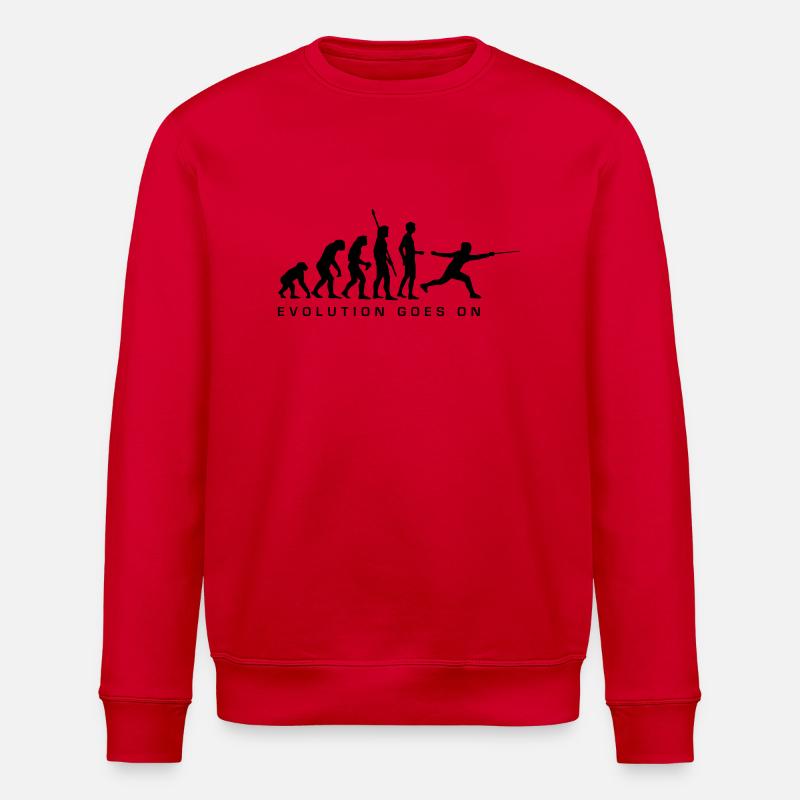 evolution_fechter_d - Stanley/Stella Unisex Bio-Sweatshirt ROLLER - Rot