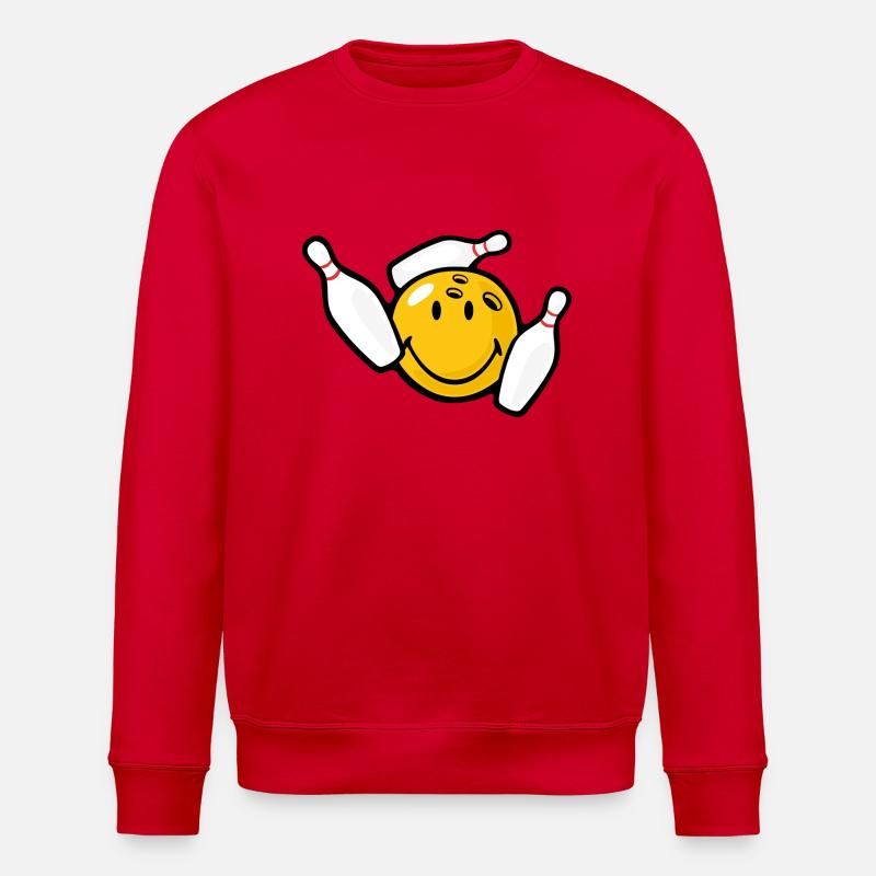 Smiley Pin Bowling - Stanley/Stella Unisex Bio-Sweatshirt ROLLER - Rot