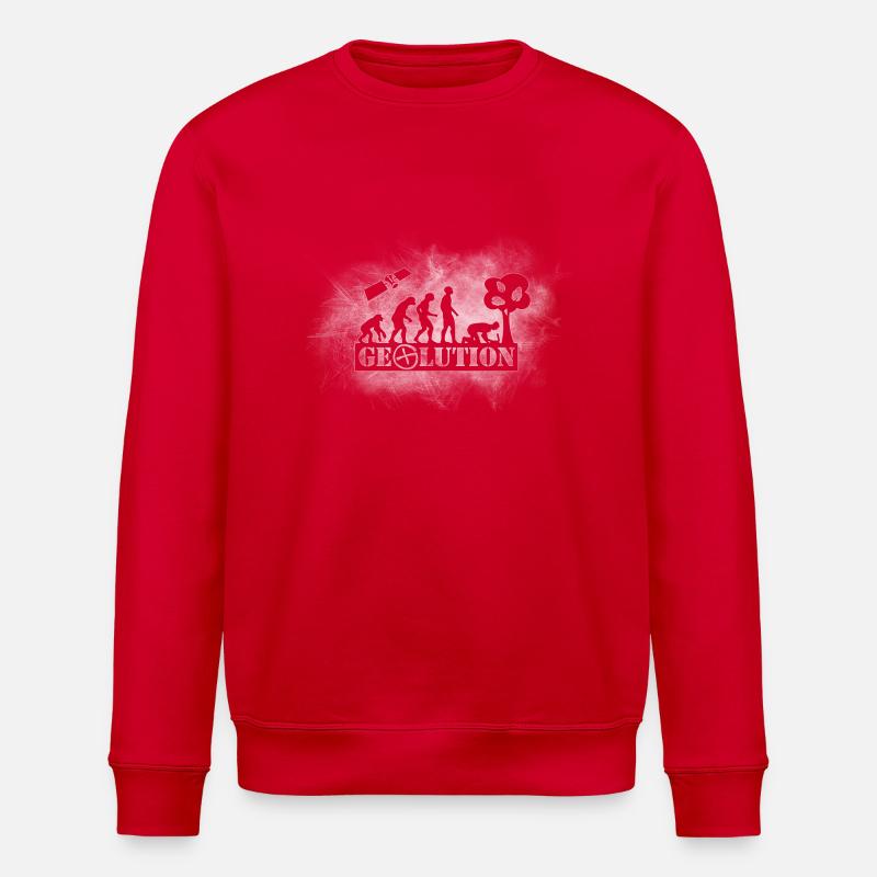Geolution-light-grunge - Stanley/Stella ROLLER Unisex Organic Sweatshirt - red