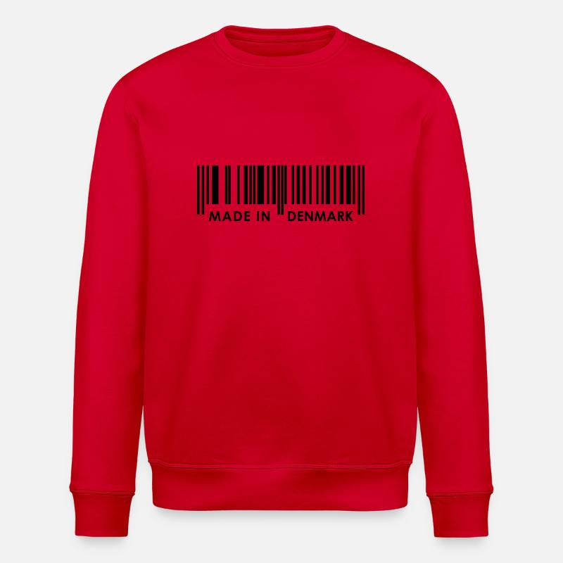 Bar Code Made in Denmark - Stanley/Stella ROLLER Unisex Organic Sweatshirt - red