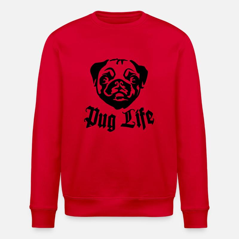 Pug Life - Stanley/Stella Unisex Bio-Sweatshirt ROLLER - Rot
