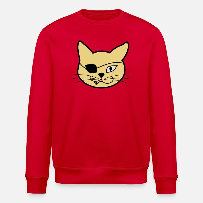 Pirate Kitteh - Stanley/Stella Unisex Bio-Sweatshirt ROLLER - Rot