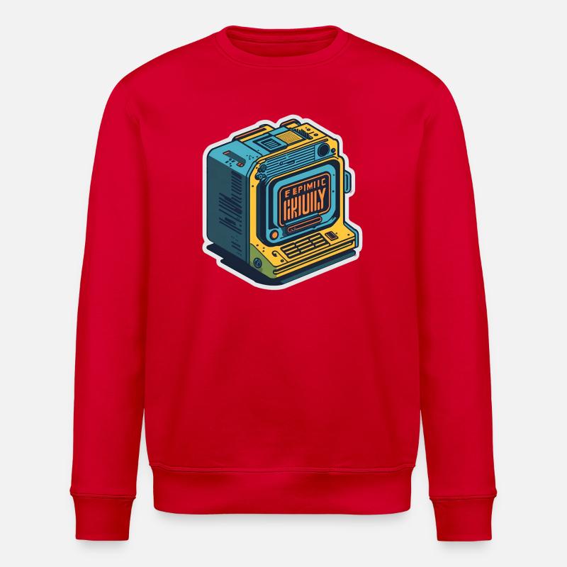 retro computer - Stanley/Stella ROLLER Unisex Organic Sweatshirt - red