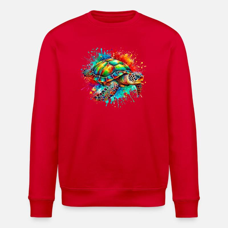 Turtle - Stanley/Stella ROLLER Unisex Organic Sweatshirt - red