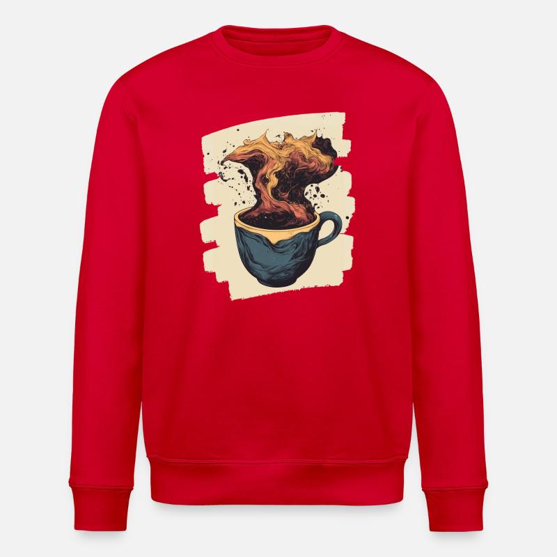 Kaffee Coffee Kaffeeliebhaber - Stanley/Stella Unisex Bio-Sweatshirt ROLLER - Rot