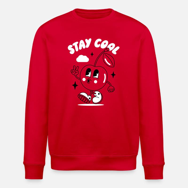 Stay Cool Maskottchen-Design für den Alltag - Stanley/Stella Unisex Bio-Sweatshirt ROLLER - Rot