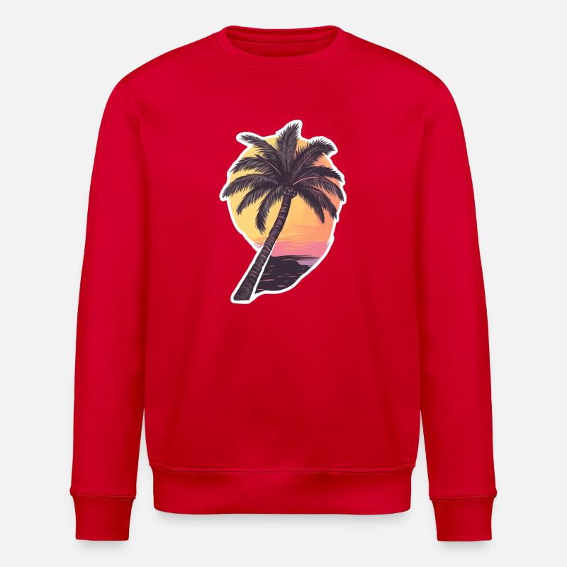 Palm tree - Stanley/Stella ROLLER Unisex Organic Sweatshirt - red