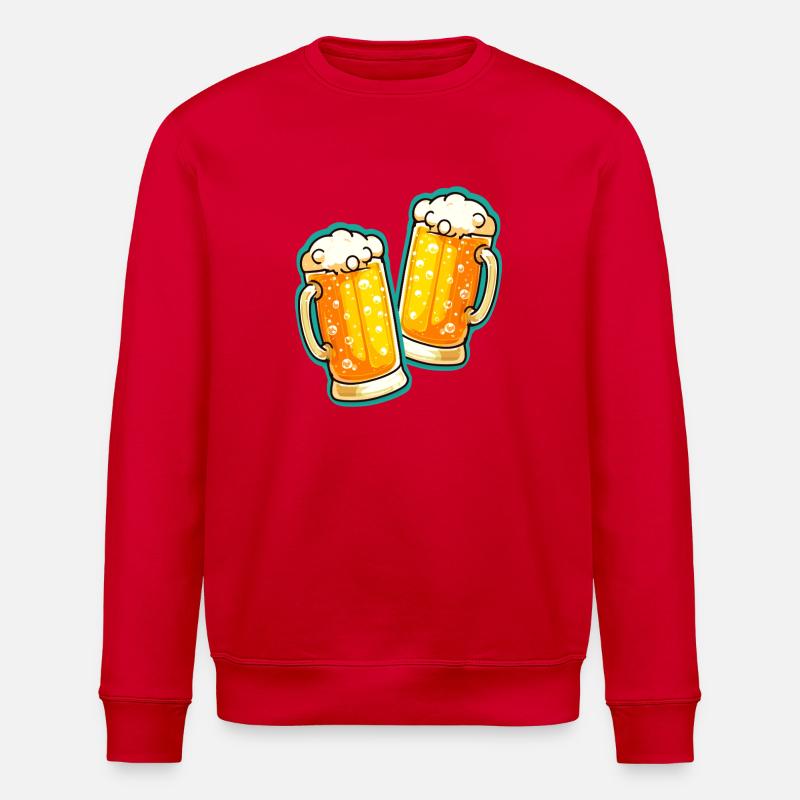 Bier Prost Bierglas Bierkrug - Stanley/Stella Unisex Bio-Sweatshirt ROLLER - Rot