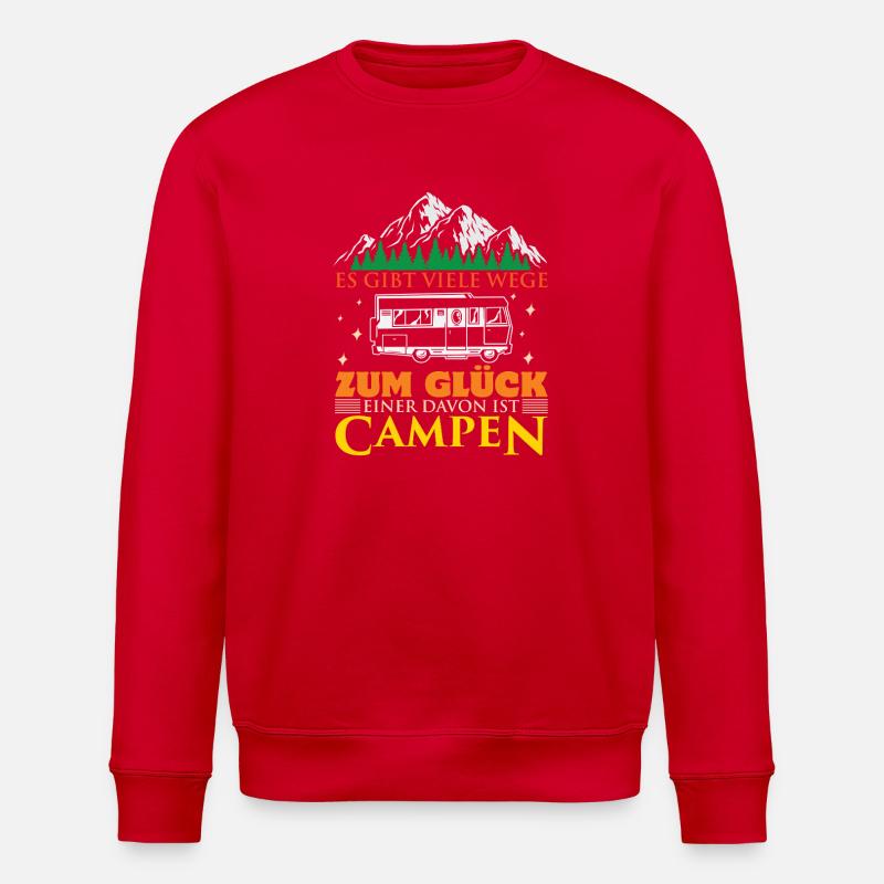 Camper Camping Caravan Saying - Stanley/Stella ROLLER Unisex Organic Sweatshirt - red